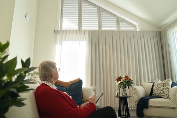 Controlling high shaped shutters from the comfort of your sofa