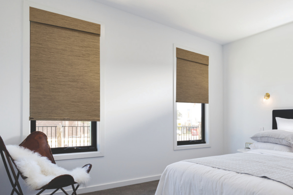 Soluna roller blinds in a contemporary bedroom